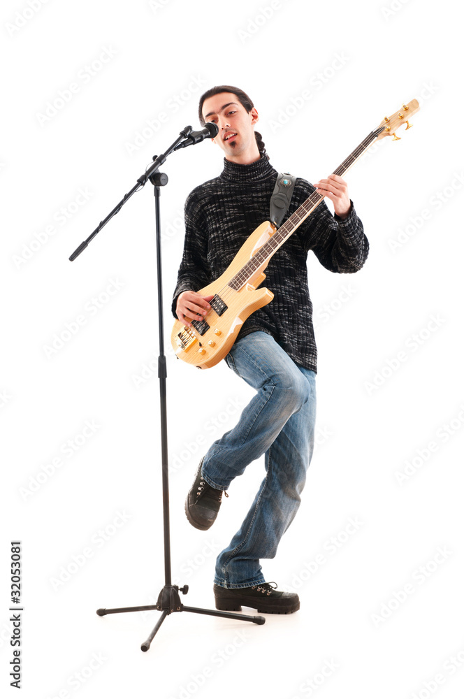 Guitar player isolated on the white background Guitar player isolated on the white background