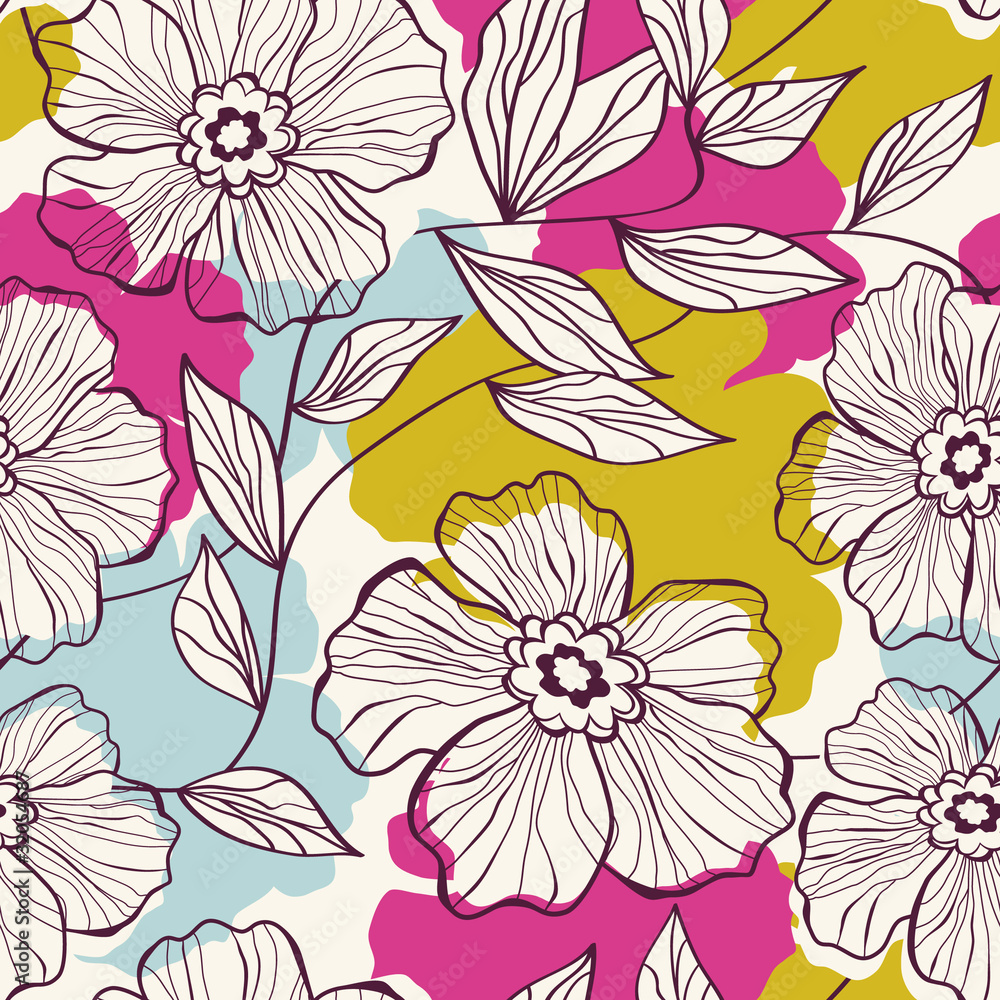 Naklejka premium seamless floral pattern