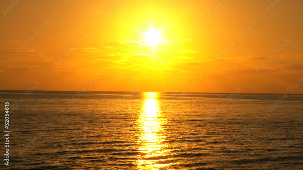 Golden Sunset Over Tranquil Ocean Golden Sunset Over Tranquil Ocean