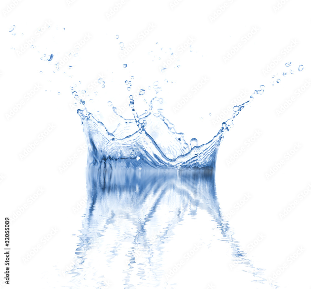 Water splash isolated on white background