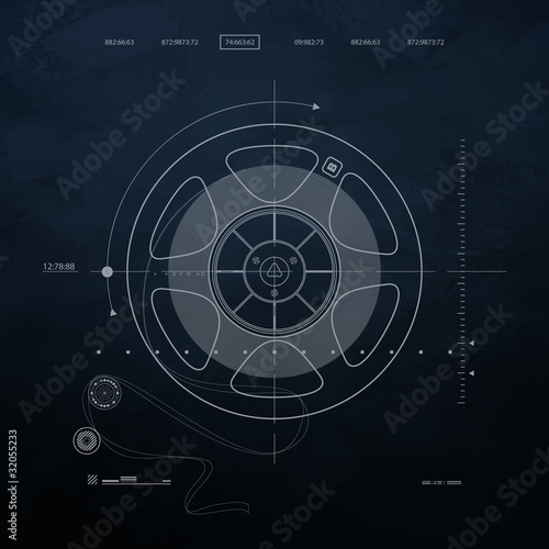 drawing reel of magnetic tape recording, Old musical equipment