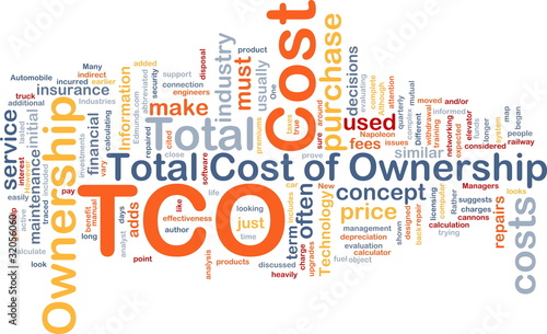 Total cost of ownership background concept photo