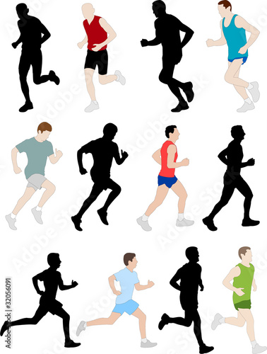 runners - vector illustration