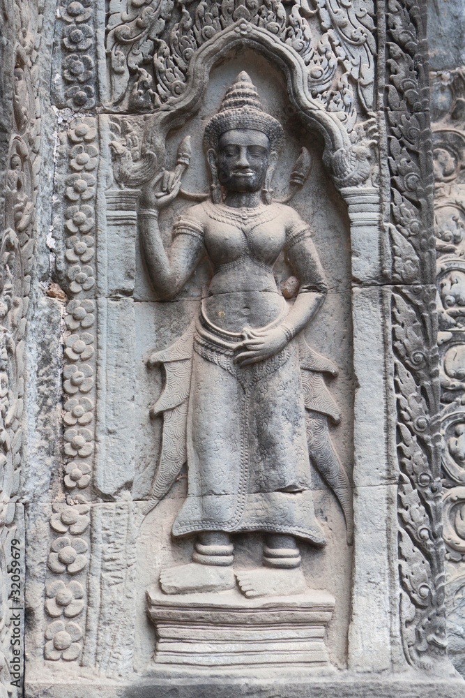 Фрагмент барельефа. Ангкор Ват, Сиемрип, Камбоджа