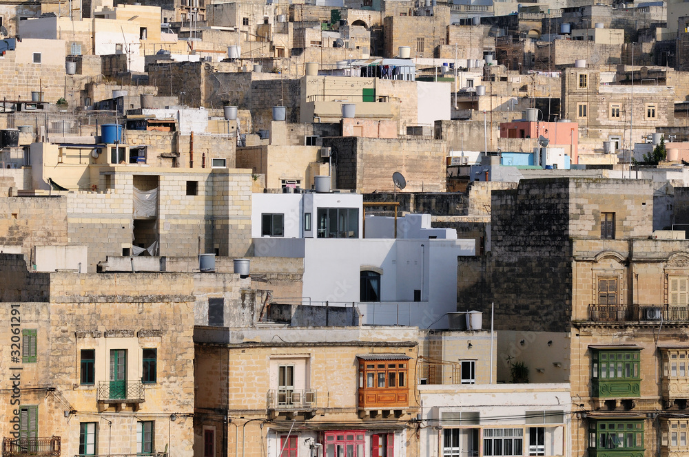 Typical view of Malta city