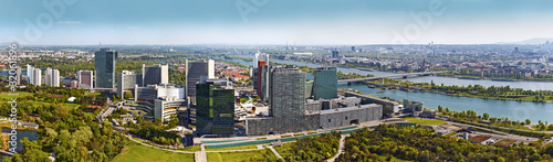 Photography Skyline of Donau City Vienna with Danube
