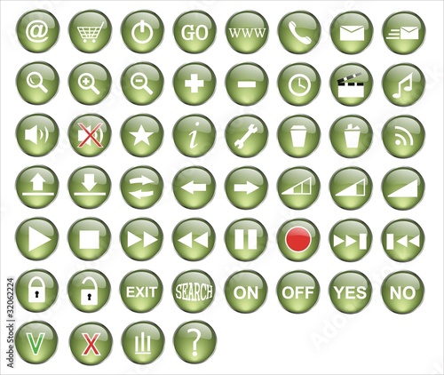 botones informática pack verde