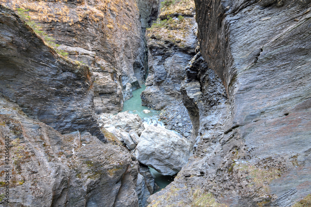 rock walls of rhine Viamala canyon, Zillis Switzerland