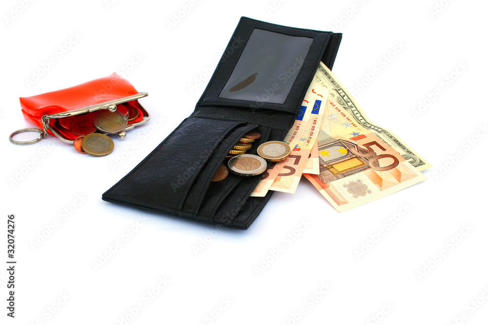 Money in two wallets Money in two wallets