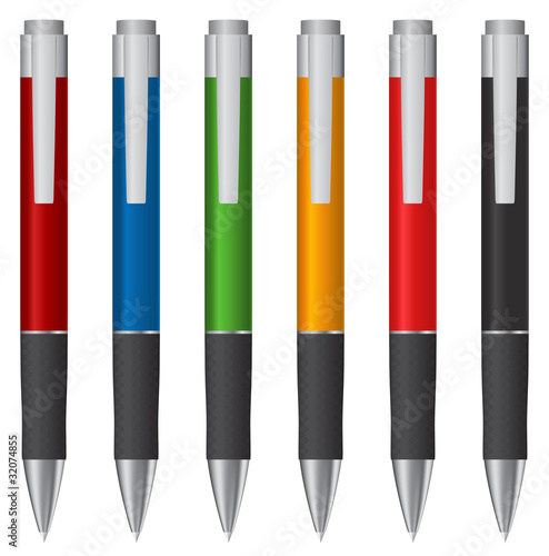 Set of vector pens