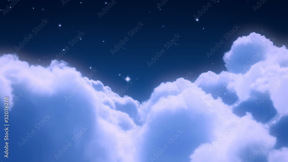 flight over the night sky - loopable cg animation flight over the night sky - loopable cg animation