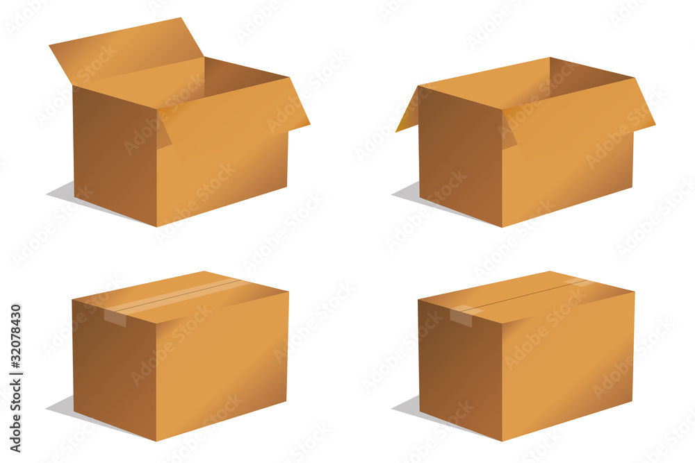Paket Päckchen Lieferung Box Karton Set 1 Stock Vector | Adobe Stock