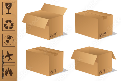 Paket Päckchen Lieferung Box Karton Set 6