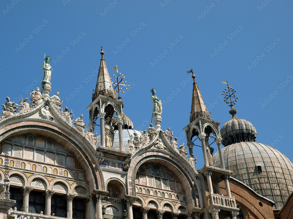 Venice - The basilica St Mark's. Mosaic from upper facade