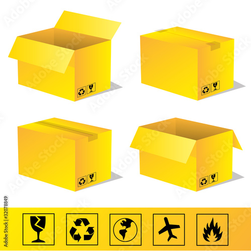 Paket Päckchen Lieferung Box Karton Set 9