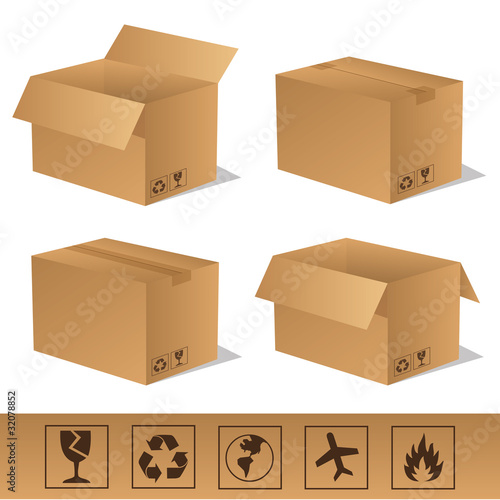 Paket Päckchen Lieferung Box Karton Set 10
