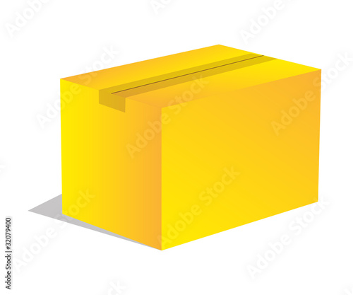 Paket Päckchen Lieferung Box Karton gelb 4