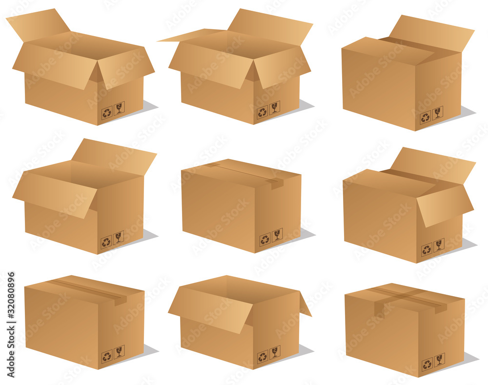 Paket Päckchen Lieferung Box Karton Set 14 Paket Päckchen Lieferung Box Karton Set 14