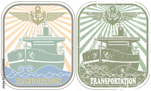 Sea transportation stamp