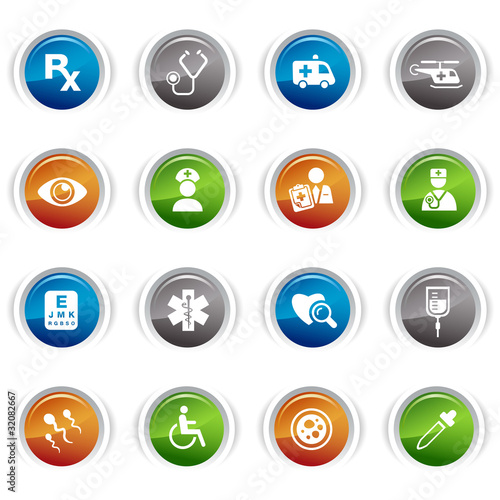 Glossy buttons - medical icons