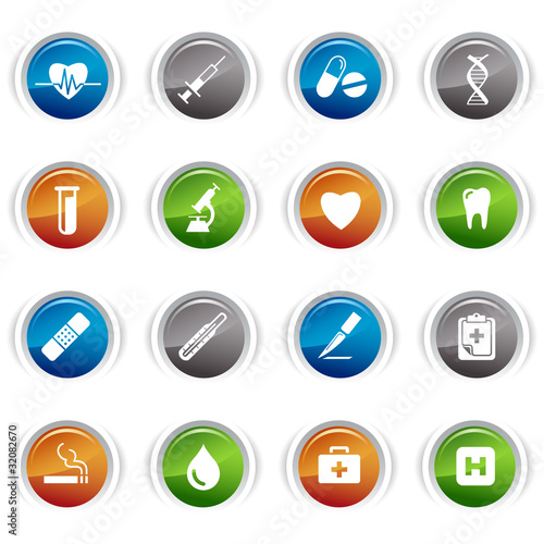 Glossy buttons - medical icons