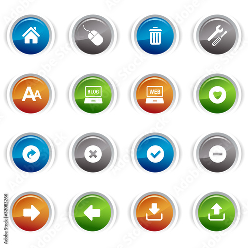 Glossy buttons - classic web icons