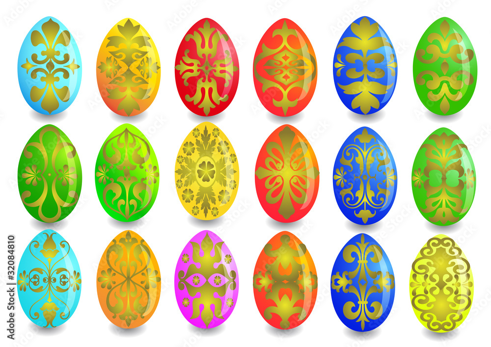illustration kit egg with gold(en) pattern