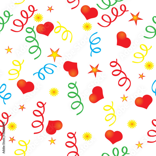 Confetti and the heart background