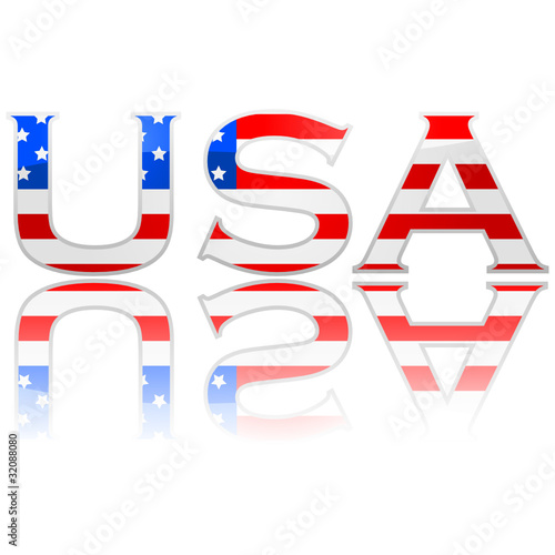 Flag in letters USA