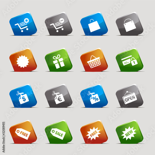 Cut Squares - Shopping icons