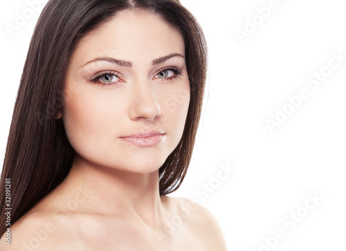 A beauty girl on the white background