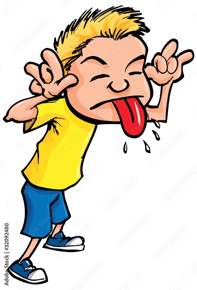 Cartoon of boy sticking his tongue out Cartoon of boy sticking his tongue out