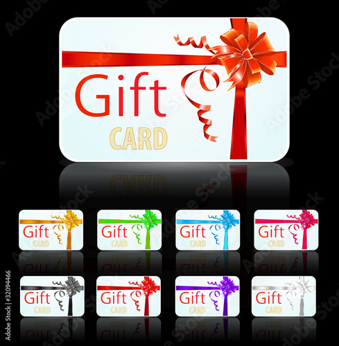 set of gift card with luxury ribbon