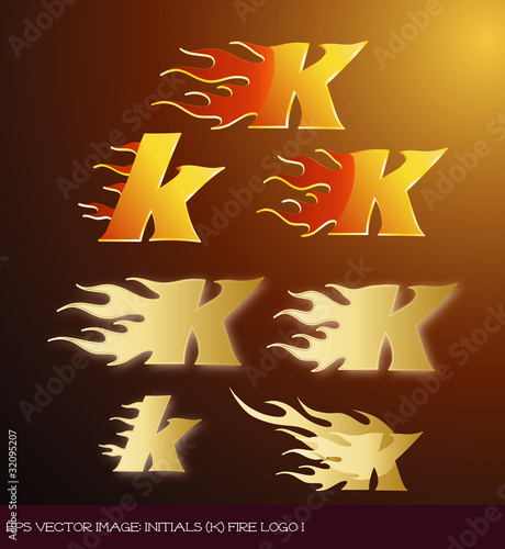 eps Vector image:initials（ｋ)fire logo I