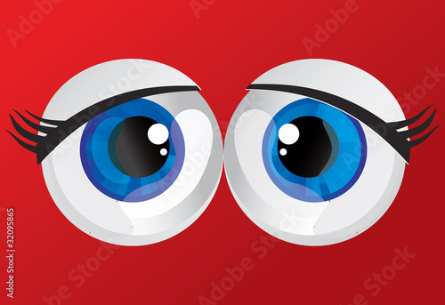 Canvas Print hypertrophied, huge balls bulging eyes