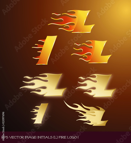 eps Vector image:initials（L）fire logo I