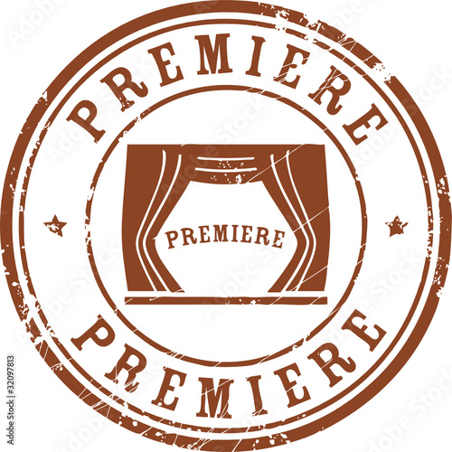 Stamp with the text Premiere written inside the stamp