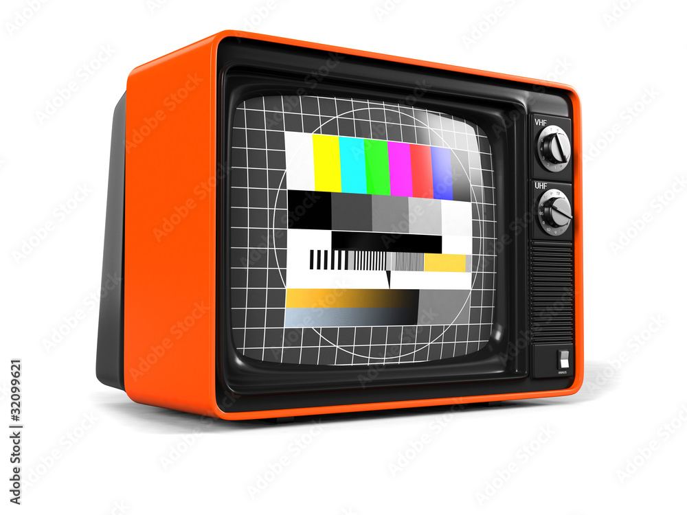Fototapeta premium TV retro orange shell 3D