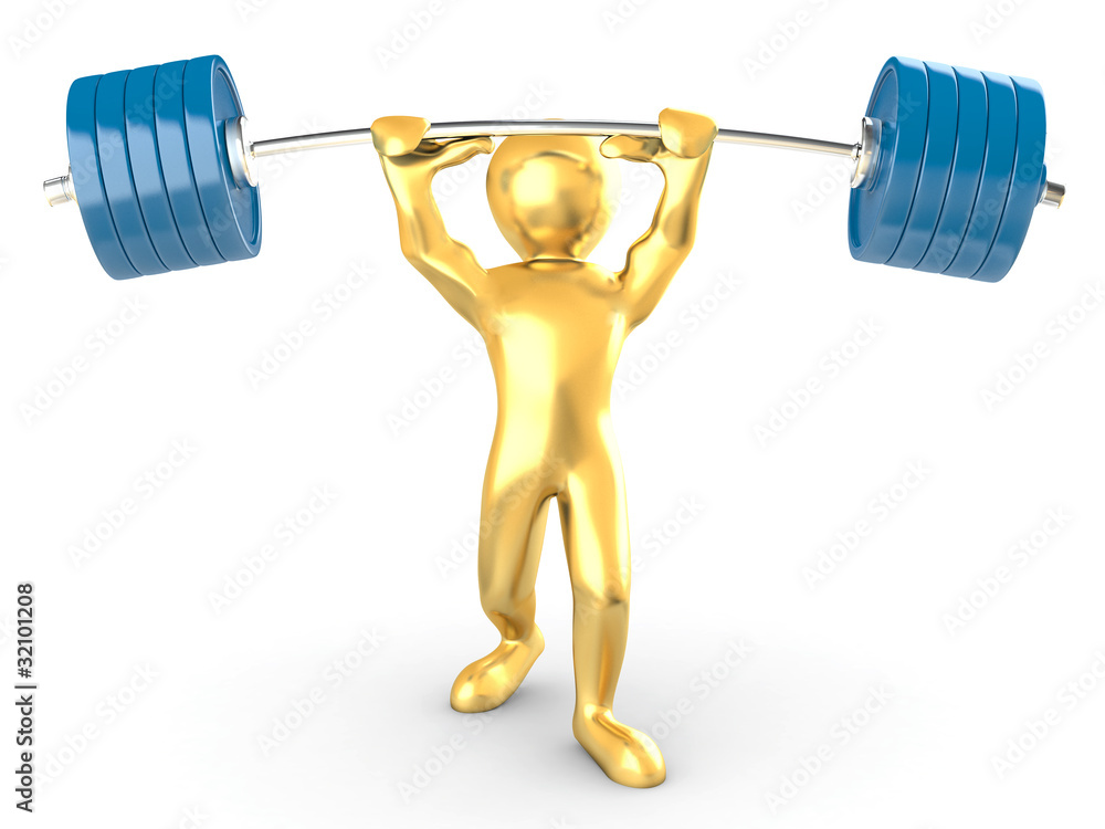 Men with barbell. 3d Men with barbell. 3d