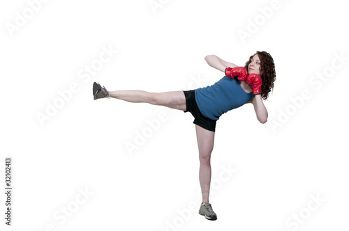 Woman Kickboxing