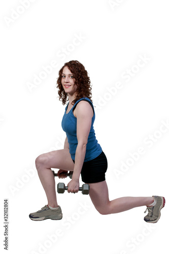 Woman Working with Weights