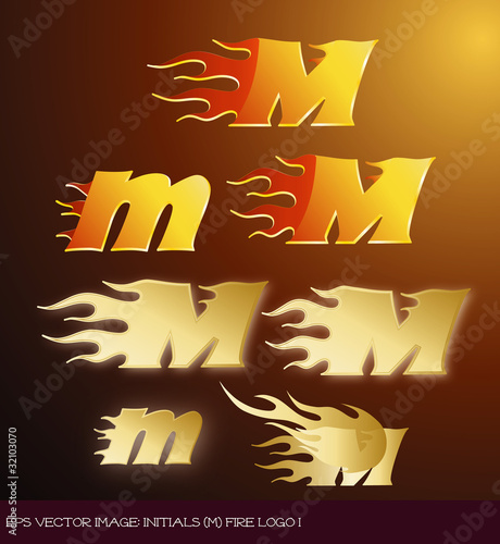 eps Vector image:initials（m）fire logo I