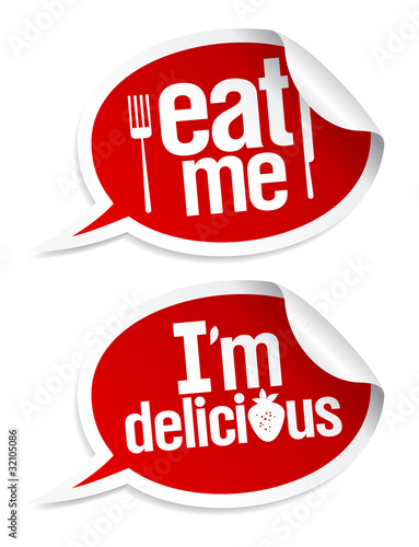 Delicious food stickers