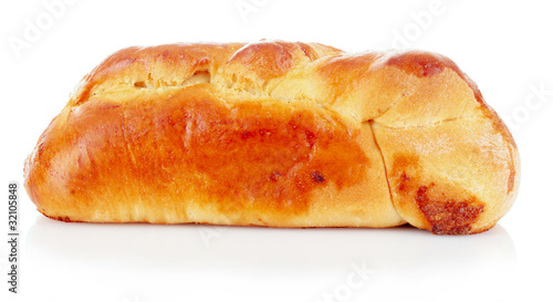 Baked bread isolated on white