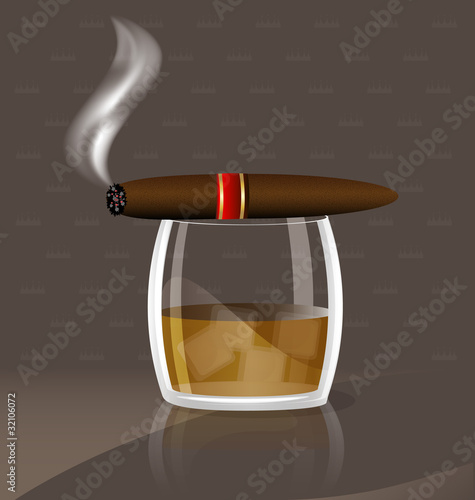 whiskey and cigar