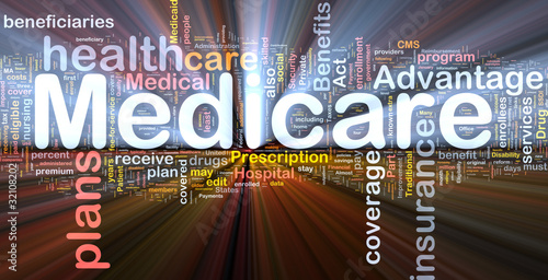 Medicare background concept glowing photo