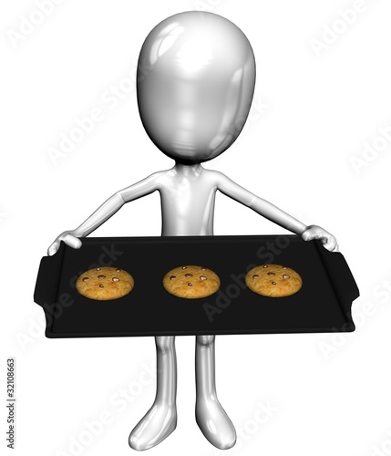 Cute Figure Baking Cookies photo