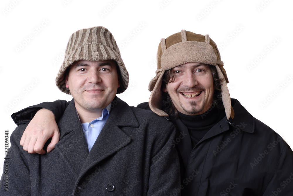 Two men portrait on white Two men portrait on white
