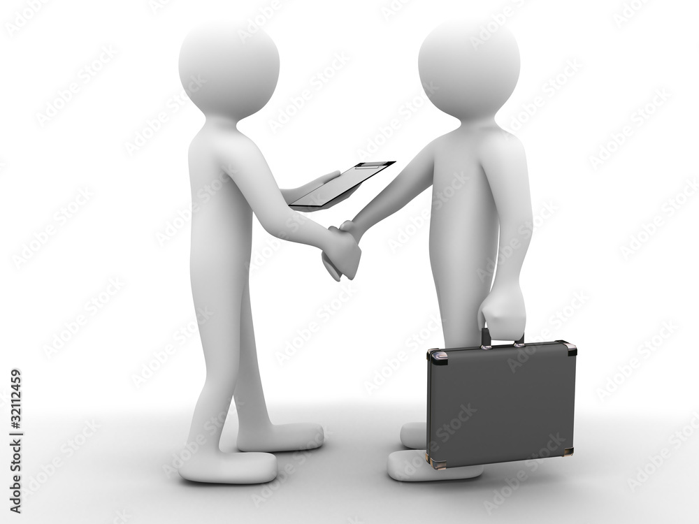 3d business people shaking hands 3d business people shaking hands