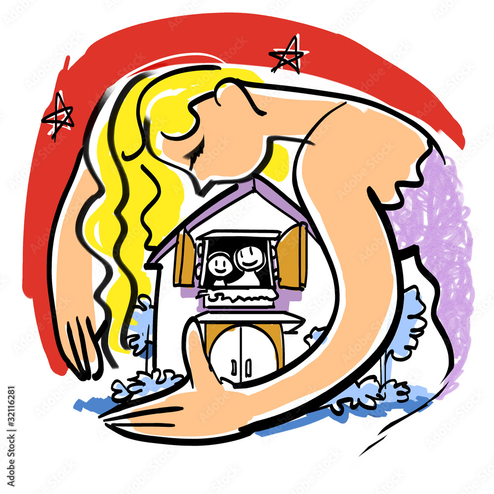 Obraz premium 家を守る女神